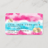 ブルーガーリースカイ海ピンクウォーター色クレジットカード 名刺 (正面)