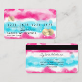 ブルーガーリースカイ海ピンクウォーター色クレジットカード 名刺 (正面/裏面)