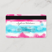 ブルーガーリースカイ海ピンクウォーター色クレジットカード 名刺 (裏面)