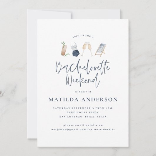 ブルーガーリードリンクバチェロレッテの週末の日程 案内状 (正面)