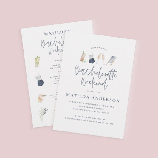 ブルーガーリードリンクバチェロレッテの週末の日程 案内状