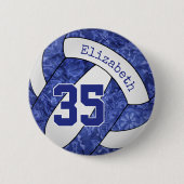 ブルーガーリーホワイトバレーボール部チームカラー 缶バッジ (正面)