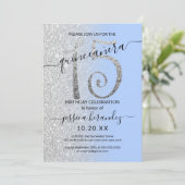 ブルーガーリーモダンシルバーグリッターキンセグラデーションーニェラ 招待状 (スタンド正面)