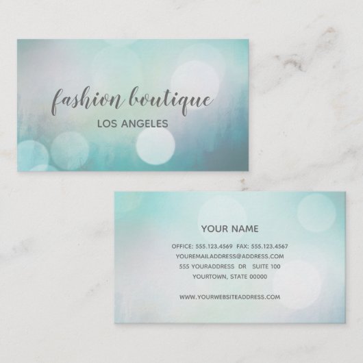 ブルーガーリー《写真》ぼけ味グリッターモダンファッション&美しい 名刺 (正面/裏面)