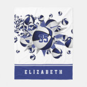 ブルーガールズスポーツルームのデッキのバスケットの星 フリースブランケット (正面)