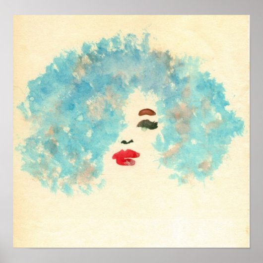 ブルーガールプリント ポスター (正面)