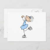 ブルーガール姿スケーターTシャツとギフト ポストカード (正面/裏面)