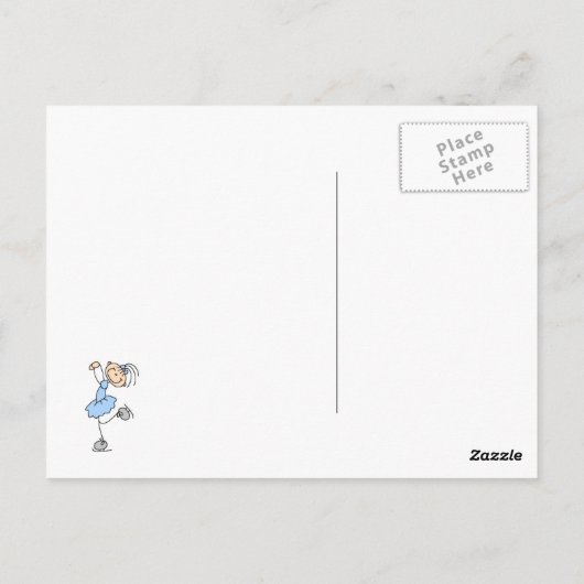 ブルーガール姿スケーターTシャツとギフト ポストカード (裏面)