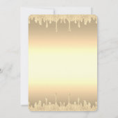 ブルーガール,ティアラ,グリッタードリップス金ゴールドキンセアニラ 招待状 (裏面)