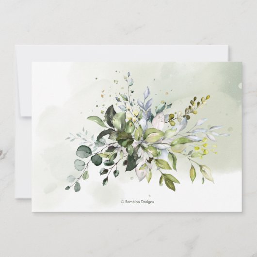 ブルーガ素朴ムユーカリプトゥスリハーサルディナー 招待状 (裏面)