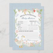 ブルーガ間抜けースフローラギンガムアドバイスforベビー 招待状 (正面/裏面)