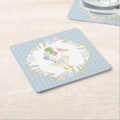 ブルーガ間抜けースフローラギンガム紙 スクエアペーパーコースター (アングル)