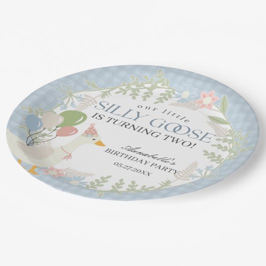 ブルーガ間抜けースフローラギンガム誕生日 ペーパープレート (アングル)