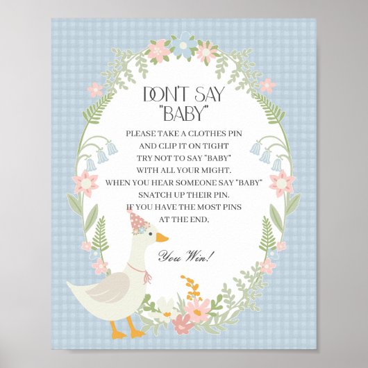 ブルーガ間抜けースフローラジンガム言わないベビーゲーム ポスター (正面)