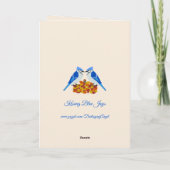 ブルーキスをするジェイズ秋の結婚式カスタム カード (裏面)