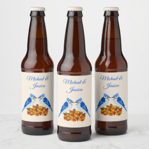 ブルーキスをするジェイズ秋の結婚式カスタム ビールラベル