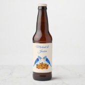 ブルーキスをするジェイズ秋の結婚式カスタム ビールラベル (正面)
