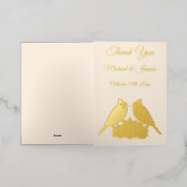 ブルーキスをするジェイズ秋の結婚式カスタム 箔グリーティングカード (外側レイダウン)