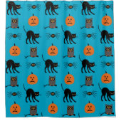 ブルーキッズハロウィーンプリントシャワーカーテン シャワーカーテン (正面)