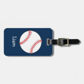ブルーキッズボーイパーソナライズされたズ野球場 ラゲッジタグ (正面横)