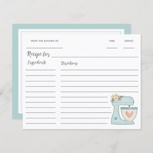 ブルーキッチンスタンドミキサーレシピ (正面/裏面)