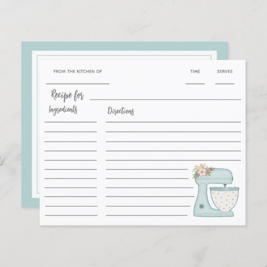 ブルーキッチンスタンドミキサーレシピ (正面/裏面)