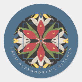 ブルーキッチンタイルデザイン | キッチンから ラウンドシール