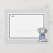 ブルーキッチン器具キャディ転がのピンレシピカード ポストカード (裏面)