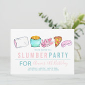 ブルーキッドガールスリープバースランバーパーティの招待状 招待状 (スタンド正面)