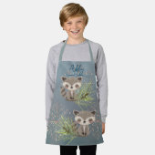 ブルーキツネ エプロン (着用した状態)