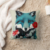 ブルーキツネ クッション (ブランケット)