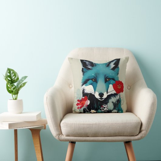 ブルーキツネ クッション (椅子)