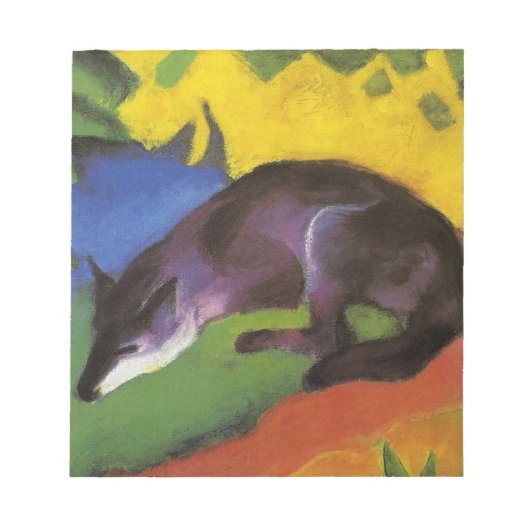ブルーキツネ(by Franz Marc) ノートパッド (正面)