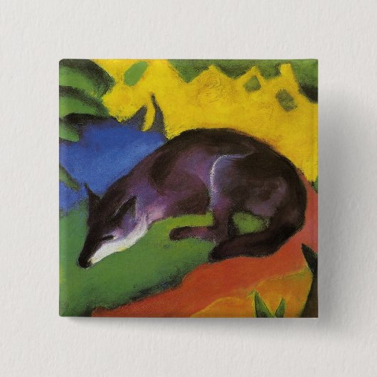 ブルーキツネ(by Franz Marc) 缶バッジ (正面)