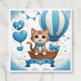 ブルーキテン・ベイビーシャワーのお祝い 🐱 フェイバータグ