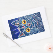 ブルーキャッサイケデリックトバイルイワーイン 長方形シール (封筒)