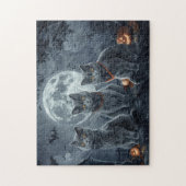 ブルーキャッツロシアのハロウィン不気味 ジグソーパズル (縦)