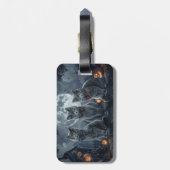 ブルーキャッツロシアのハロウィン不気味 ラゲッジタグ (裏面縦)