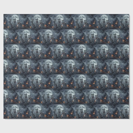 ブルーキャッツロシアのハロウィン不気味 ラッピングペーパー (フラット)