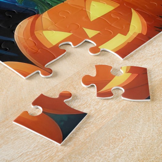 ブルーキャッツロシアのパンプキンハロウィンおもしろい ジグソーパズル (側面)