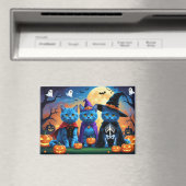 ブルーキャッツロシアのパンプキンハロウィンおもしろい マグネット (インサイチュ (食洗機))