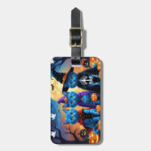 ブルーキャッツロシアのパンプキンハロウィンおもしろい ラゲッジタグ (正面縦)