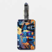 ブルーキャッツロシアのパンプキンハロウィンおもしろい ラゲッジタグ (裏面縦)