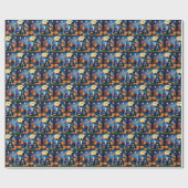 ブルーキャッツロシアのパンプキンハロウィンおもしろい ラッピングペーパー (フラット)