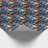 ブルーキャッツロシアのパンプキンハロウィンおもしろい ラッピングペーパー (角)