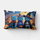 ブルーキャッツロシアのパンプキンハロウィンおもしろい ランバークッション (裏面)