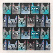 ブルーキャッツ ガラスコースター (正面)