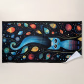 ブルーキャッツ ビーチタオル (正面)