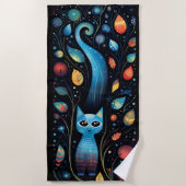 ブルーキャッツ ビーチタオル (正面)