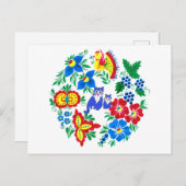 ブルーキャッツ、フォークアート ポストカード (正面/裏面)